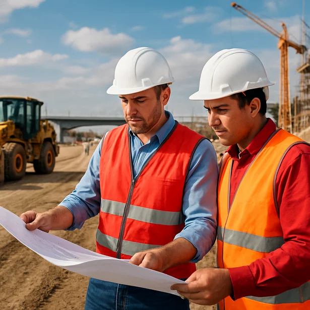 Equipe da Construtora Borba analisando projetos