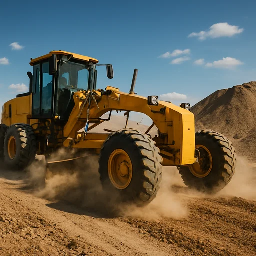 Máquina pesada operando em terraplenagem